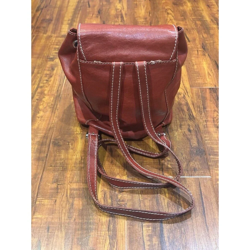 Tornabuoni Made in Italy Designer Red Leather Handbag Bag Backpack EUC